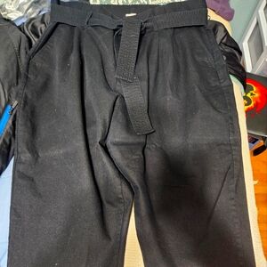 Womens high waisted Black Belted Pants